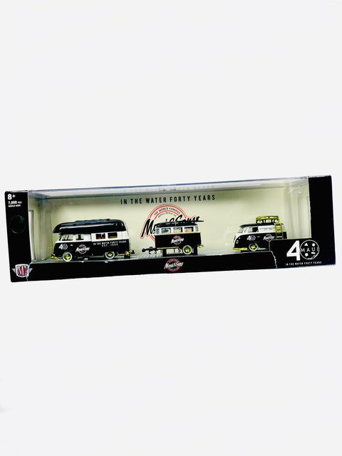 M2 Machines Auto Haulers Maui & Sons 1960 VW Delivery Van & 1959 VW Double Cab Truck USA Model Chase - Damaged Box