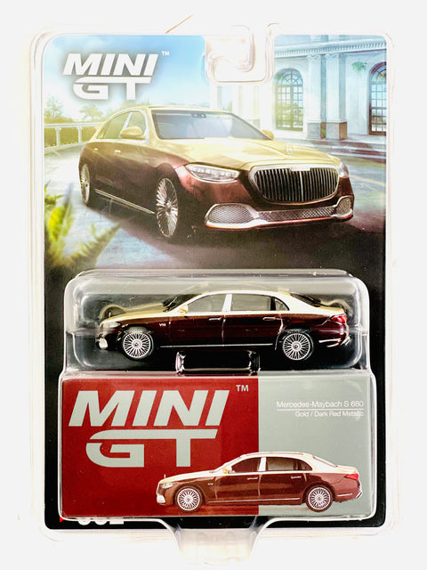 Mini GT Mijo Exclusives Mercedes-Maybach S680 Gold/Dark Red Metallic #962