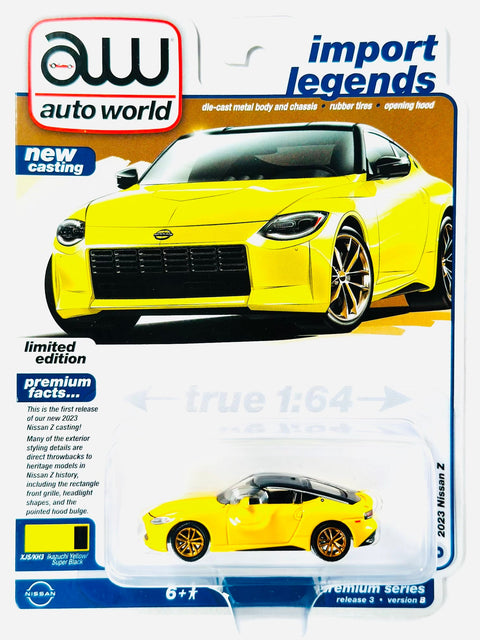 Auto World Sports Cars 2023 Nissan Z Ikazuchi Yellow/Super Black - Damaged Card