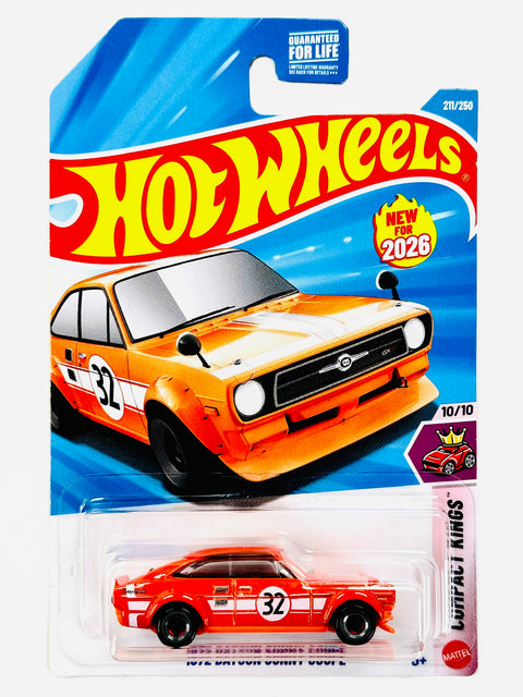 Hot Wheels Compact Kings 1972 Datsun Sunny Coupe (211/250) - Damaged Card/Blister