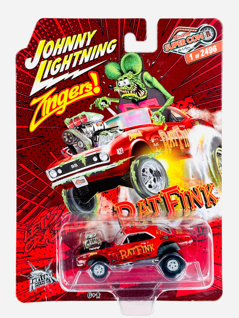 Johnny Lightning 2022 Supercon Zingers Rat Fink 1967 Camaro - Damaged Card