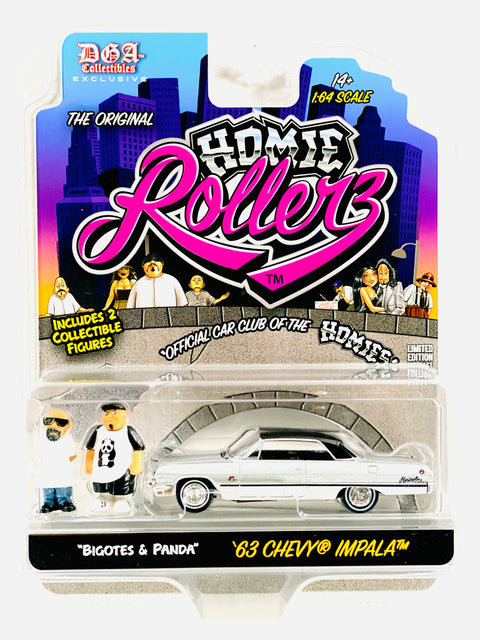 Greenlight x DGA Homie Rollers 2025 Series 1 1963 Chevrolet Impala SS Hard Top w/ Bigotes & Panda
