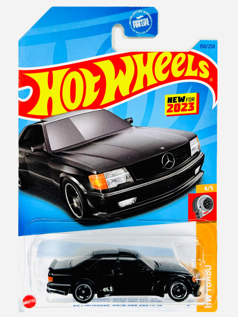 Hot Wheels HW Turbo '89 Mercedes-Benz 560 SEC AMG Black (150/250) - Damaged Card/Blister