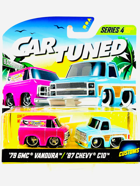 Car Tuned Mijo Exclusive 2-Pack Series 4 Beach Cruisers 1979 GMC Vandura & 1987 Chevrolet C10 Pickup