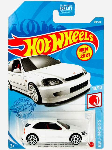 Hot Wheels HW J-Imports '99 Honda Civic Type R EK9 (125/250) - Damaged Card/Blister