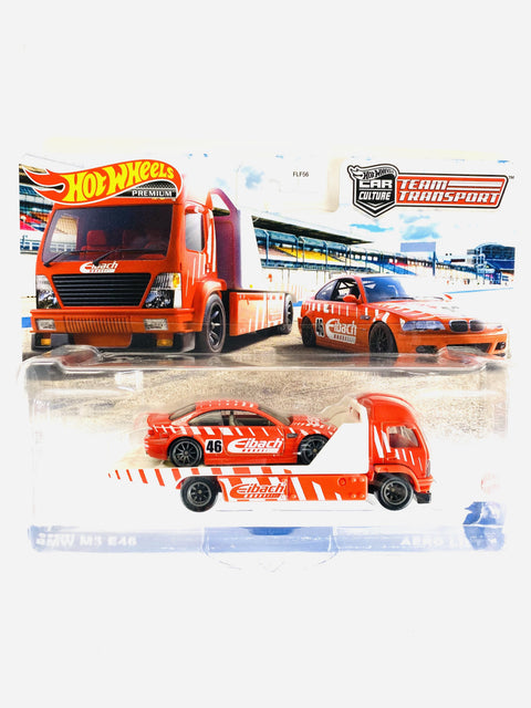 Hot Wheels 2021 Team Transport Case L Eibachi BMW M3 E46 & Aero Lift #29 - Damaged Card