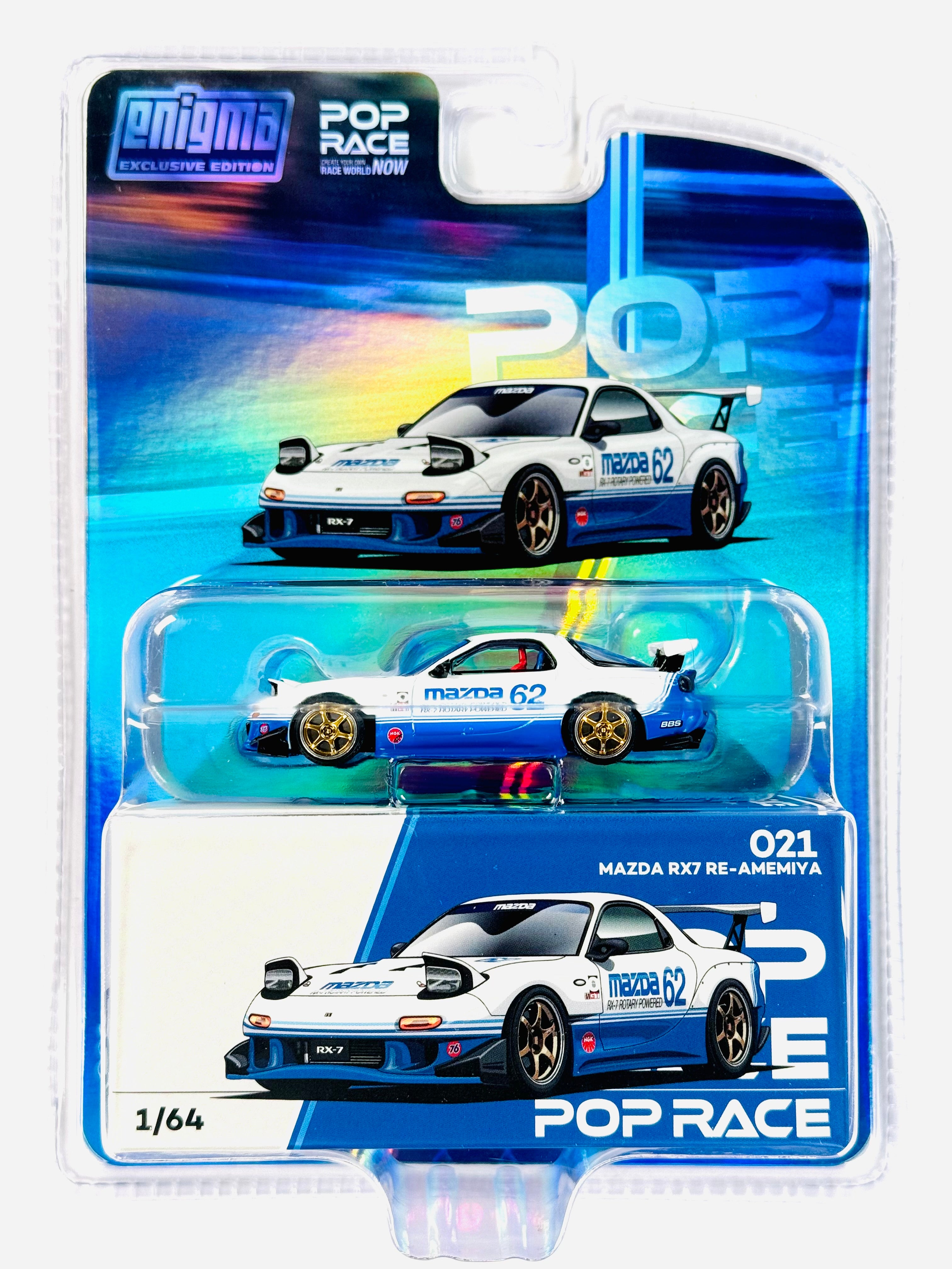 Pop Race Enigma Exclusive Mazda RX7 FD3S Blue & White #021 Chase
