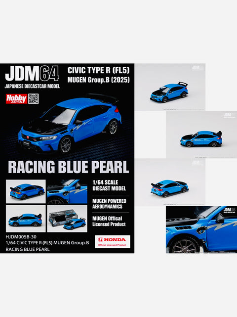 Hobby Japan Honda Civic Type R (FL5) MUGEN Group B 2024 Racing Blue Pearl
