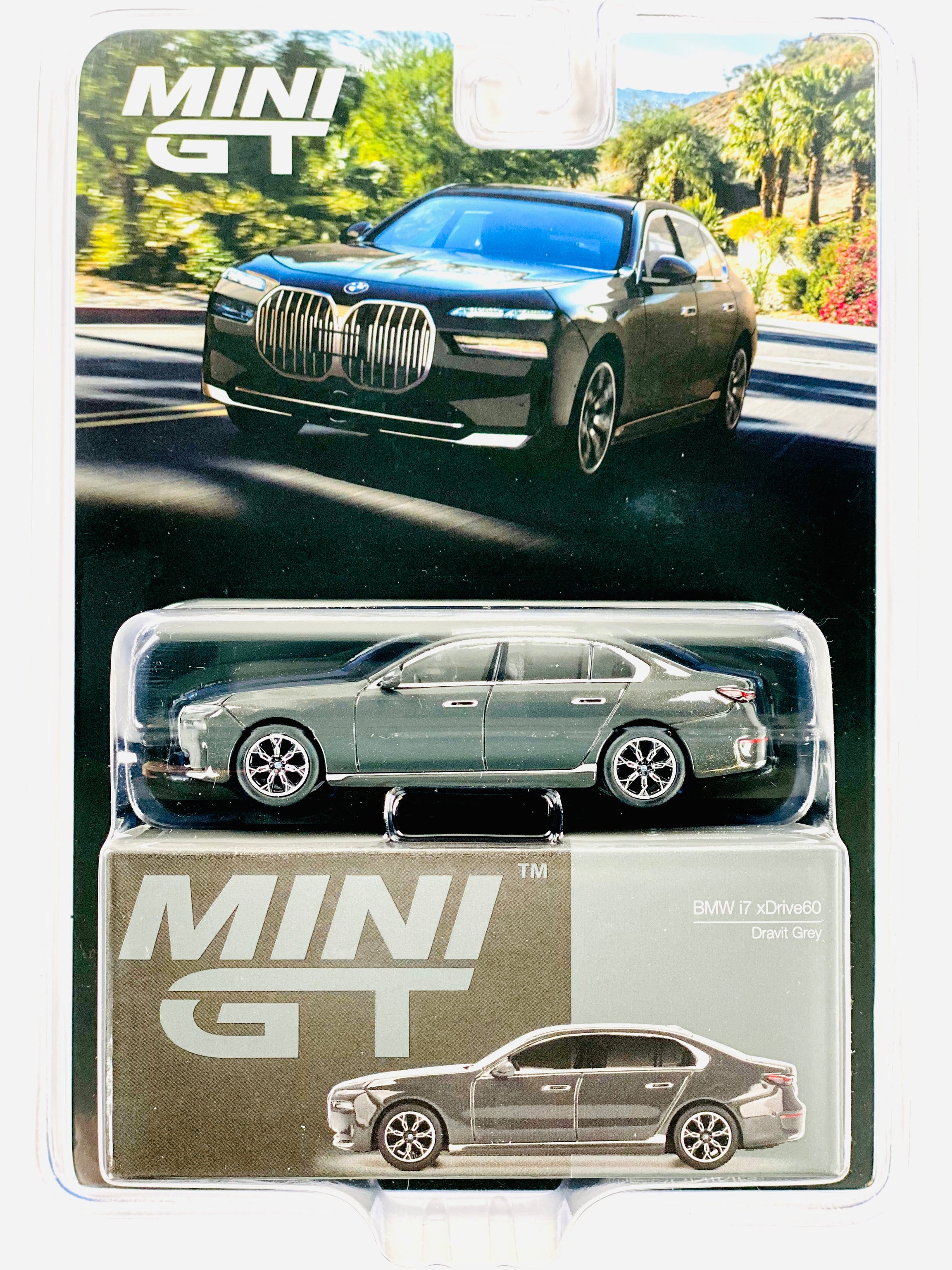 Mini gt 1/64 BMW i7 xDrive60 Dravit grigio #818 modellino auto
