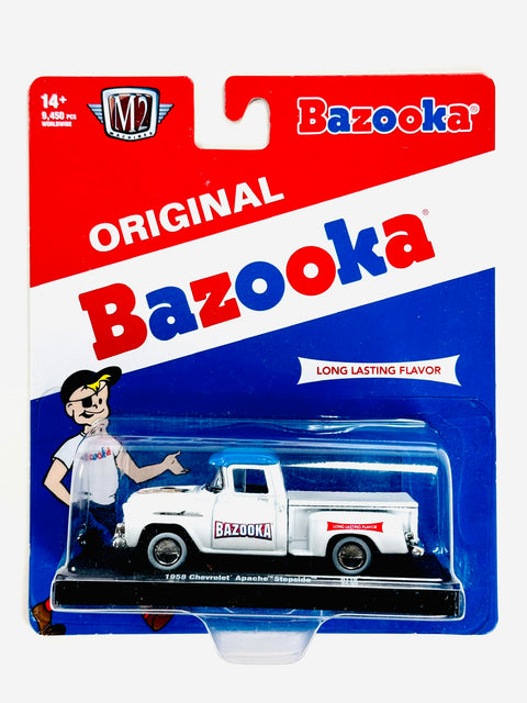 M2 Auto-Drivers Original Bazooka 1958 Chevrolet Apache Stepside - Damaged Card