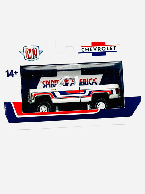 M2 Machines Auto-Thentics 1976 Chevy K-10 Spirit of 76 4X4 White - Damaged Box