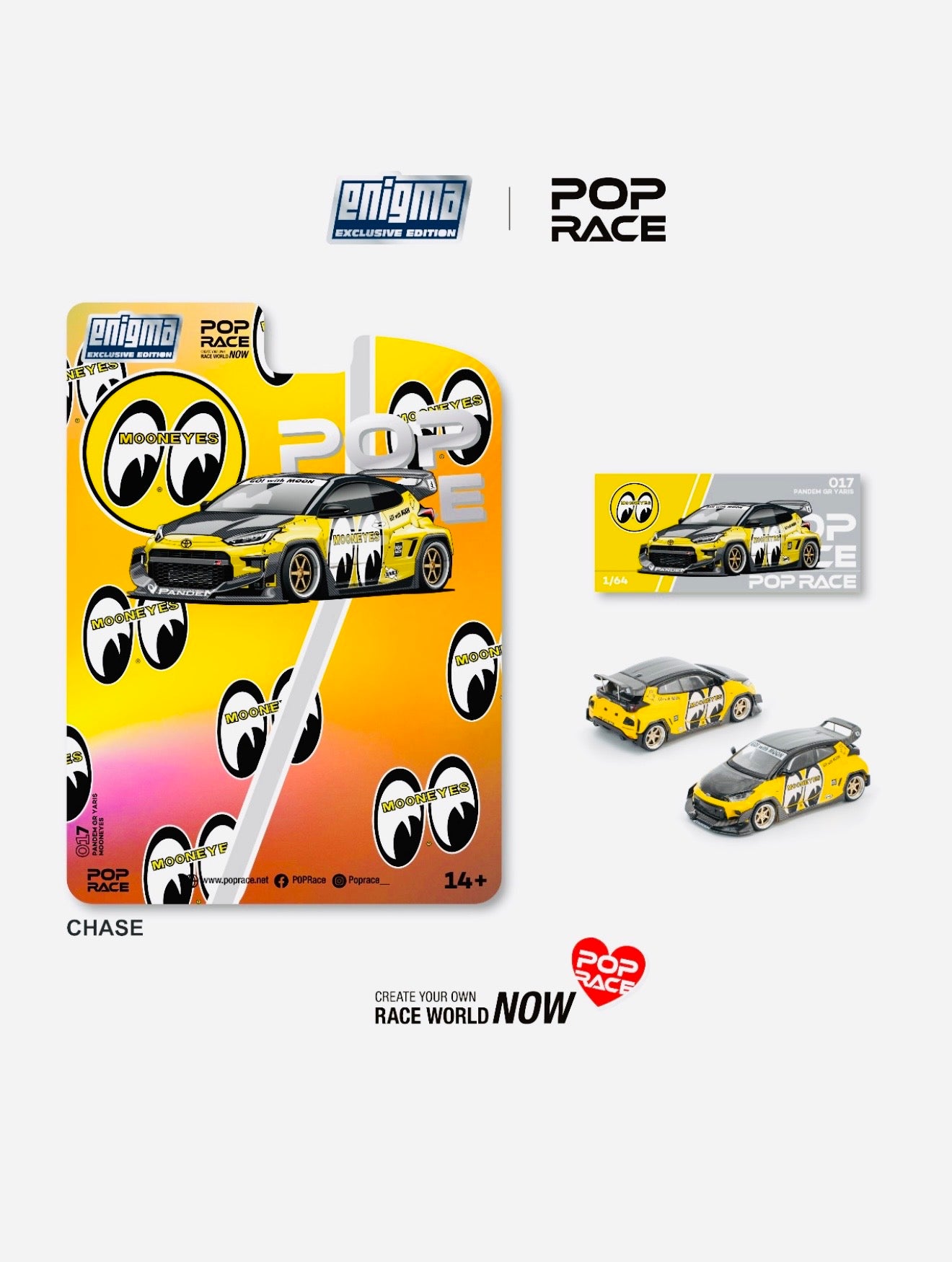 Pop Race Enigma Exclusive Mooneyes Pandem GR Yaris Yellow #017