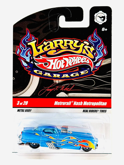 Hot Wheels Larry's Garage Metrorail Nash Metropolitan Blue Chase - Damaged Card