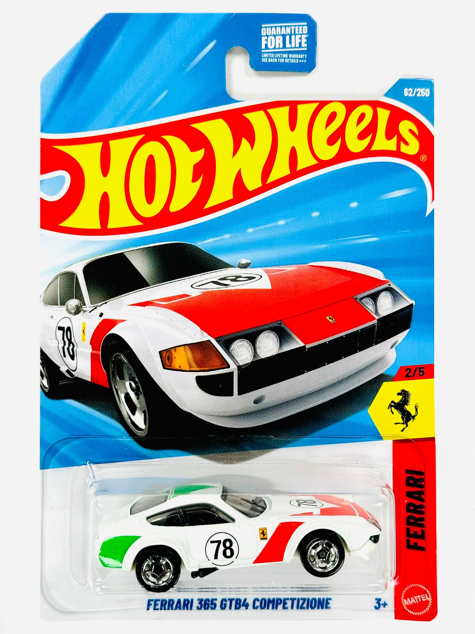 FERRARI 365 GTB4 COMPETIZIONE ×２ ホットウィール Hot Wheels Ferrari 365 GTB4 Competizione (62/250) - Damaged Card