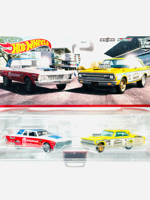 Hot Wheels 2023 Target Exclusive 2 Pack '63 Plymouth Belvedere 426 Wedge & '65 Dodge Coronet - Damaged Card