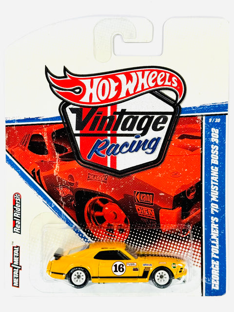 Hot Wheels 2010 Real Riders Vintage Racing George Folmers '70 Mustang Boss 302 - Damaged Card/Blister