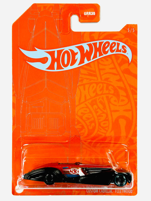Hot Wheels 2021 53rd Anniversary Orange & Blue Series Custom Cadillac Fleetwood (5/5) - Damaged Card/Blister
