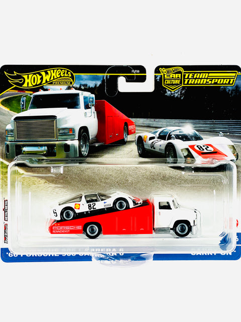 Hot Wheels 2024 Team Transport Case B '66 Porsche 906 Carrera 6 Carry On #66 - Damaged Card