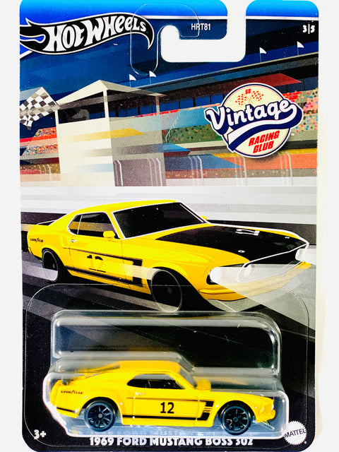 Hot Wheels 2024 Vintage Racing Club Case B 1969 Ford Mustang Boss 302