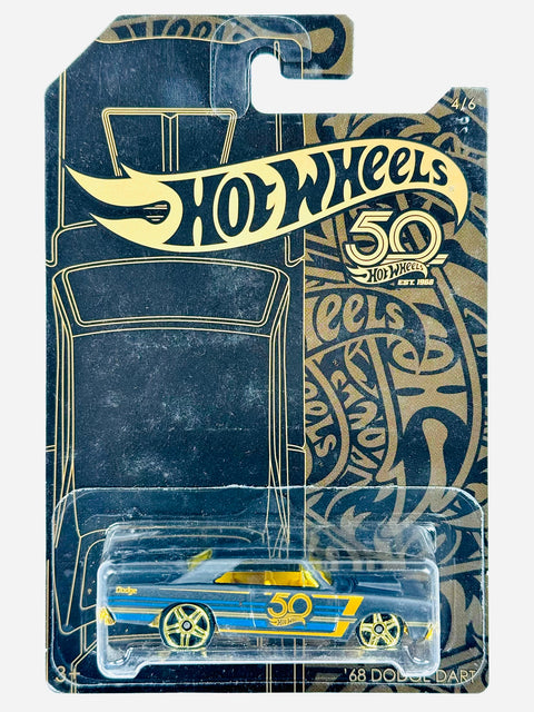 Hot Wheels 2018 50th Anniversary Black & Gold Series '68 Dodge Dart (4/6) - Damaged Card