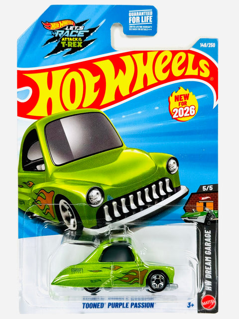 Hot Wheels HW Dream Garage Tooned Purple Passion (148/250) - Damaged Card/Blister