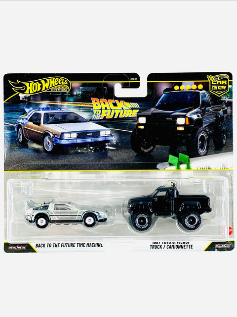 Hot Wheels 2026 Target Exclusive 2 Pack Back To The Future Time Machine & 1987 Toyota Pickup Truck/Camionnette - Damaged Card