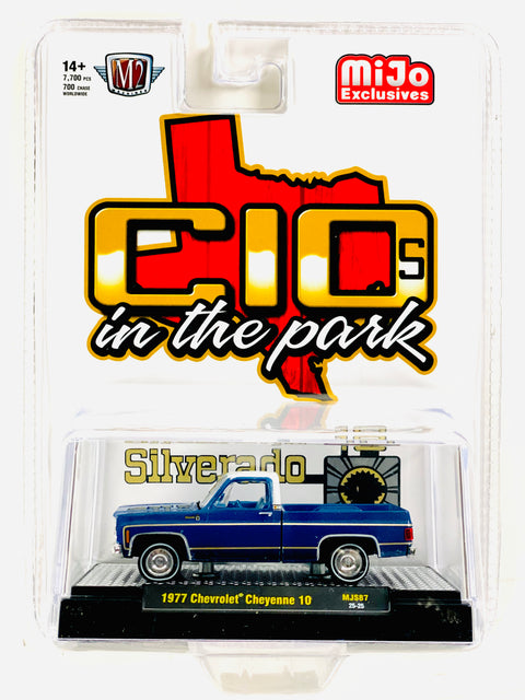 M2 Machines Mijo Exclusive  C10's In The Park 1977 Chevrolet Cheyenne 10 Blue
