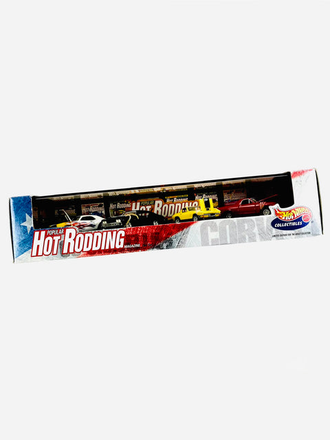 Hot Wheels 1999 Muscle Car Series 1 Hot Rodding Magazine 4 Car Set - Rubberband Residue/Damaged Box