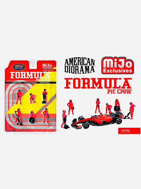 American Diorama Mijo Exclusive Formula Pit Crew Team Red