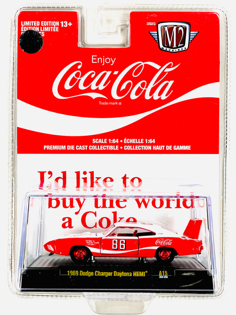 M2 Machines Coca Cola 1969 Dodge Charger Daytona HEMI Chase - Damaged Blister