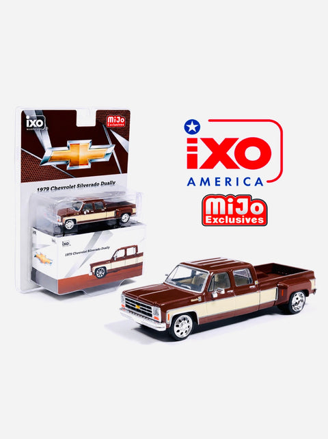 iXO Model 1979 Chevrolet Silverado C30 Crew Cab Dually Lowered Cordova Brown and Santa Fe Tan Truck