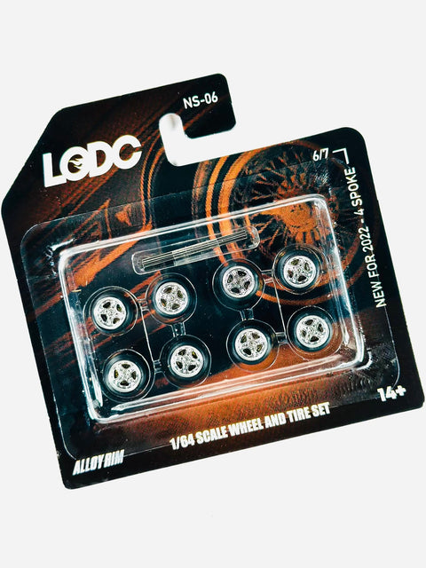 LODC Series 2 Alloy 4 Spoke Rims Wheels & Tire Set W/ Axles NS-06 (6/7)
