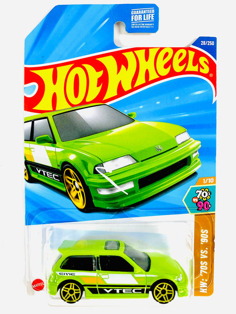 Hot Wheels HW '70s vs. '90s '90 Honda Civic EF - Damaged Card