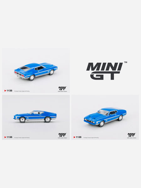 Mini GT Ford Mustang Mach 1 Grabber Blue #1138 – Jcardiecast