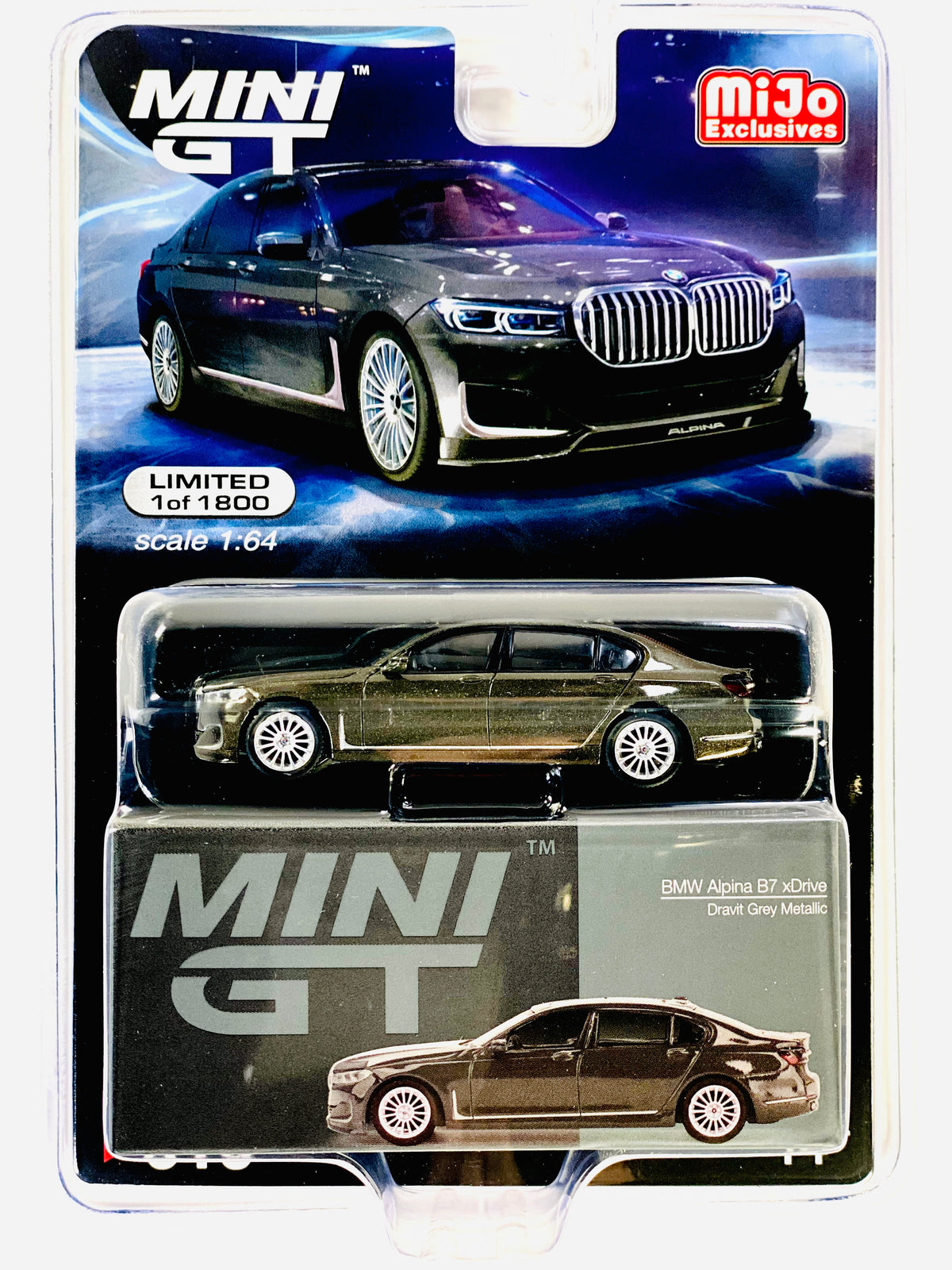 Mini GT Mijo Exclusives BMW Alpina B7 xDrive Dravit Grey Metallic #619 –  Jcardiecast