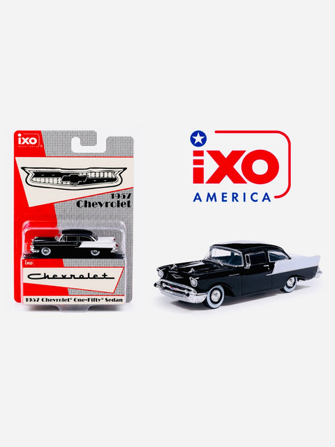 iXO Model 1957 Chevrolet One-Fifty Sedan Onyx Black & India Ivory
