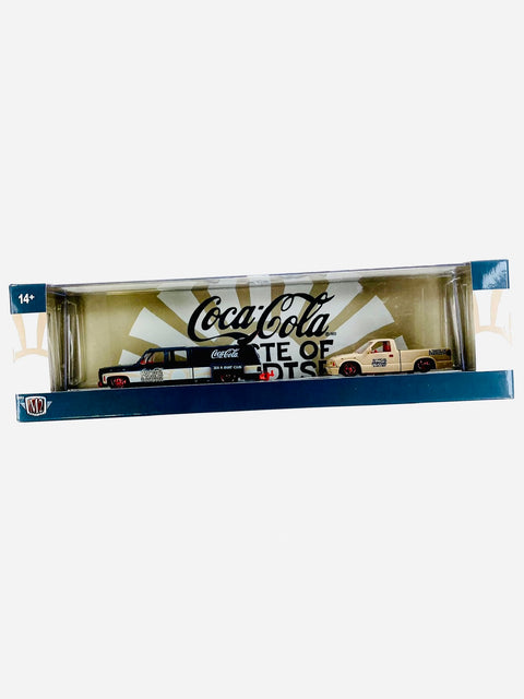 M2 Machines Auto Haulers Coca-Cola 1973 Chevrolet Cheyenne Super 30 & 1955 Chevrolet S10 Chase - Damaged Blister