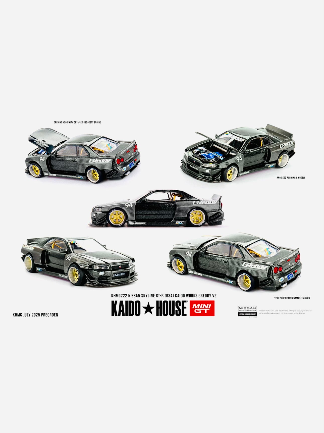 Mini GT x Kaido House Collab Factory Sealed Nissan Skyline GTR R34
