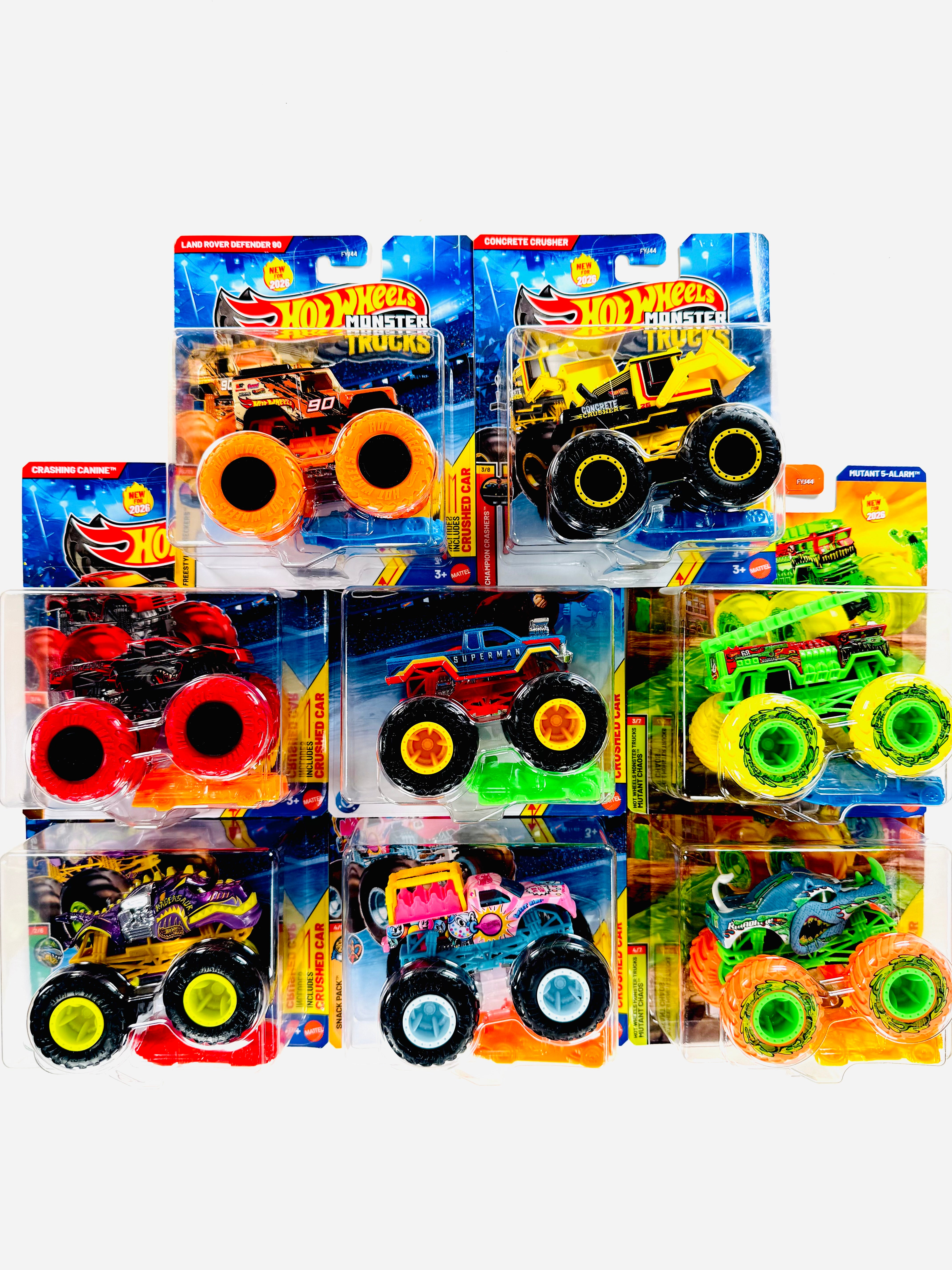 Hot Wheels 2026 Monster Truck & Car Factory Sealed Case J (8 Cars