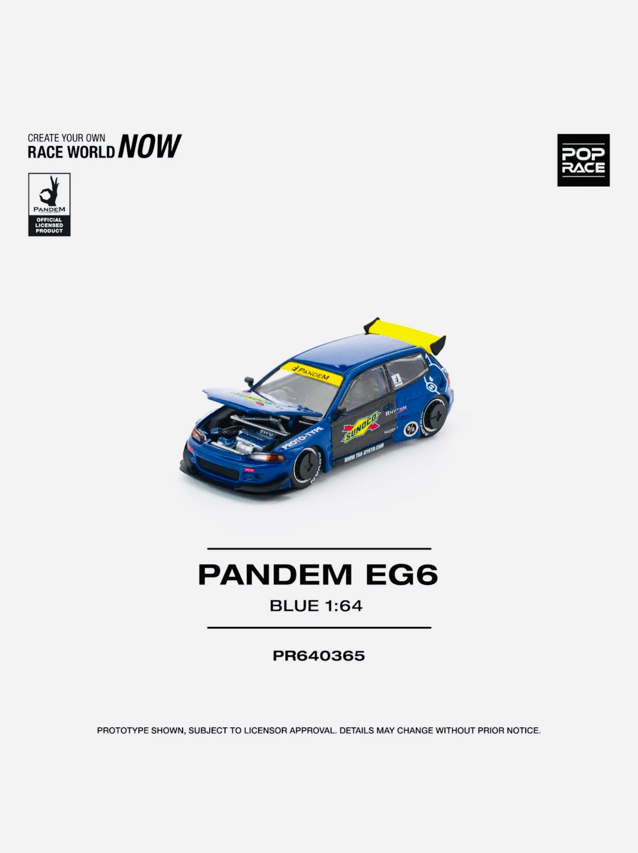 Pop Race Factory Sealed Pandem Honda Civic EG6 Blue & Black #365