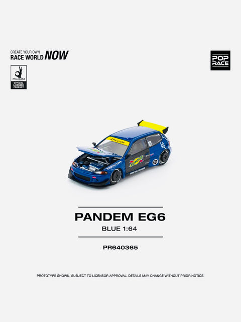 Pop Race Factory Sealed Pandem Honda Civic EG6 Blue & Black #365