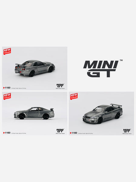 Mini GT Nissan Skyline GTR Dark Metal Gray Nismo BNR34 CRS Version