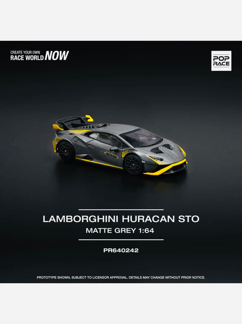 Pop Race Factory Sealed Lamborghini Huracan STO Matte Grey Dull Gray #242