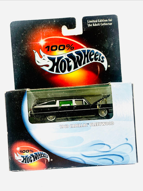 Hot Wheels Cool Collectibles 1963 Cadillac Fleetwood Black - Rubberband Residue/Damaged Box