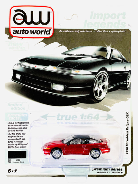 Auto World Import Legends 1990 Mitsubishi Eclipse GSX Kalapana Black Chase