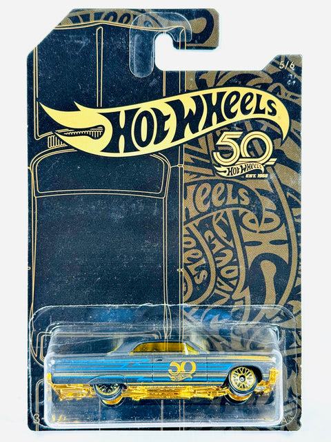 Hot Wheels 2018 50th Anniversary Black & Gold Series '64 Impala (5/6) - Damaged Card