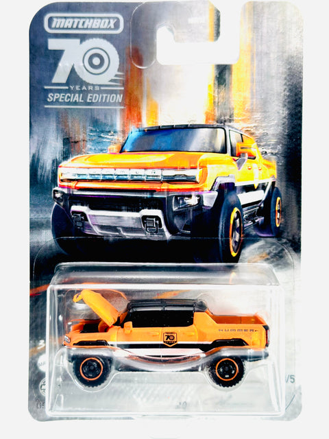 Matchbox 2023 70th Anniversary Special Edition Moving Parts Case A 2022 Hummer EV - Damaged Card