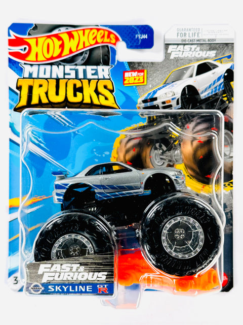 Hot Wheels 2023 Monster Trucks Fast & Furious Nissan Skyline GT-R - Damaged Card/Blister