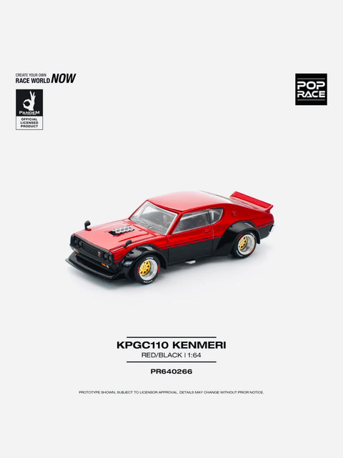 Pop Race Factory Sealed Nissan KPGC110 Kenmeri Red & Black #266