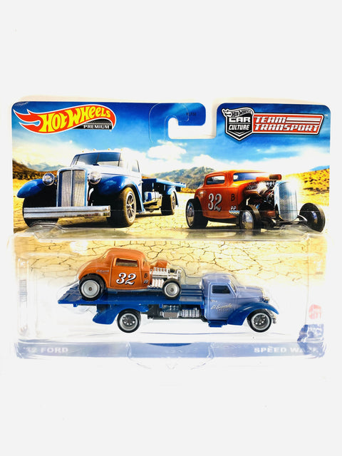 Hot Wheels 2021 Team Transport Case L '32 Ford W/ Speed Waze #32 - Damaged Card/Blister